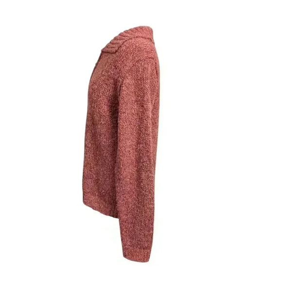 Croft & Barrow Women's Large Heather Mauve Full Zip Collared Knit Sweater - Picture 6 of 9